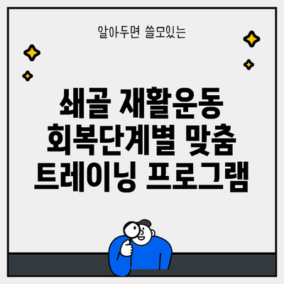 쇄골 재활운동 회복단계별 맞춤 트레이닝 프로그램