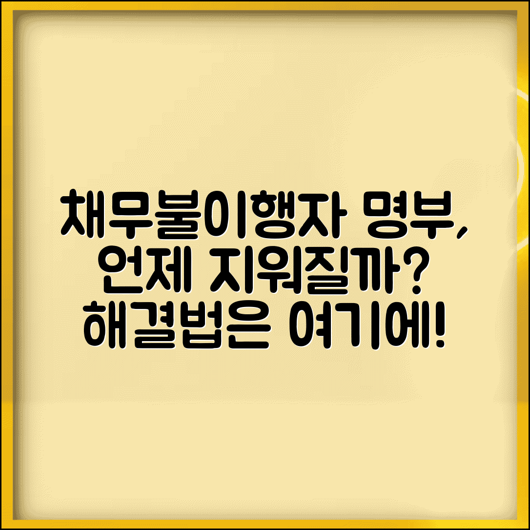 채무불이행자 명부등재 소멸시효 | 명부 삭제 시기 및 회복 방법