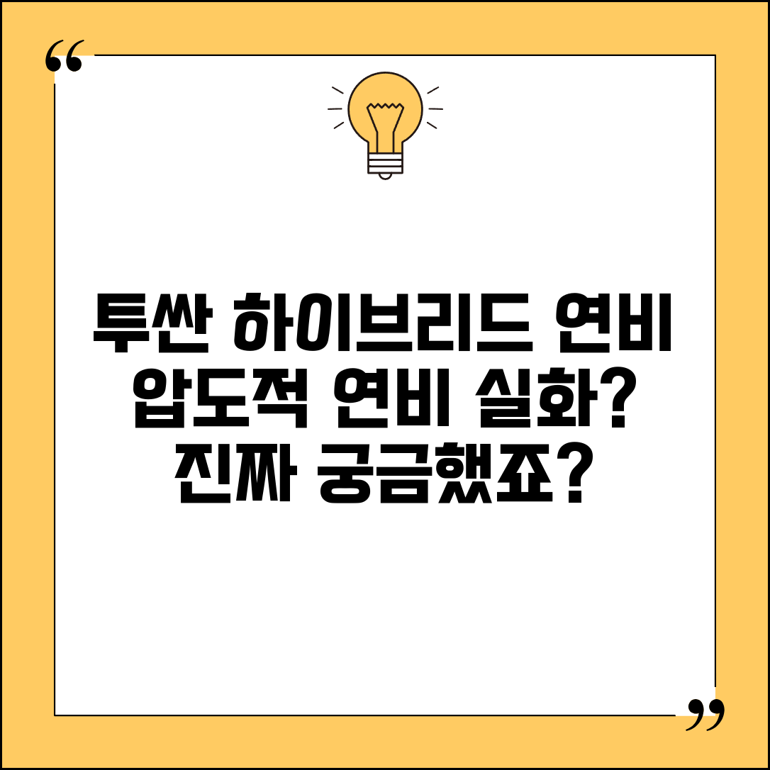 투산 하이브리드 연비 | 현대 투산 하이브리드 연료효율 완벽정리