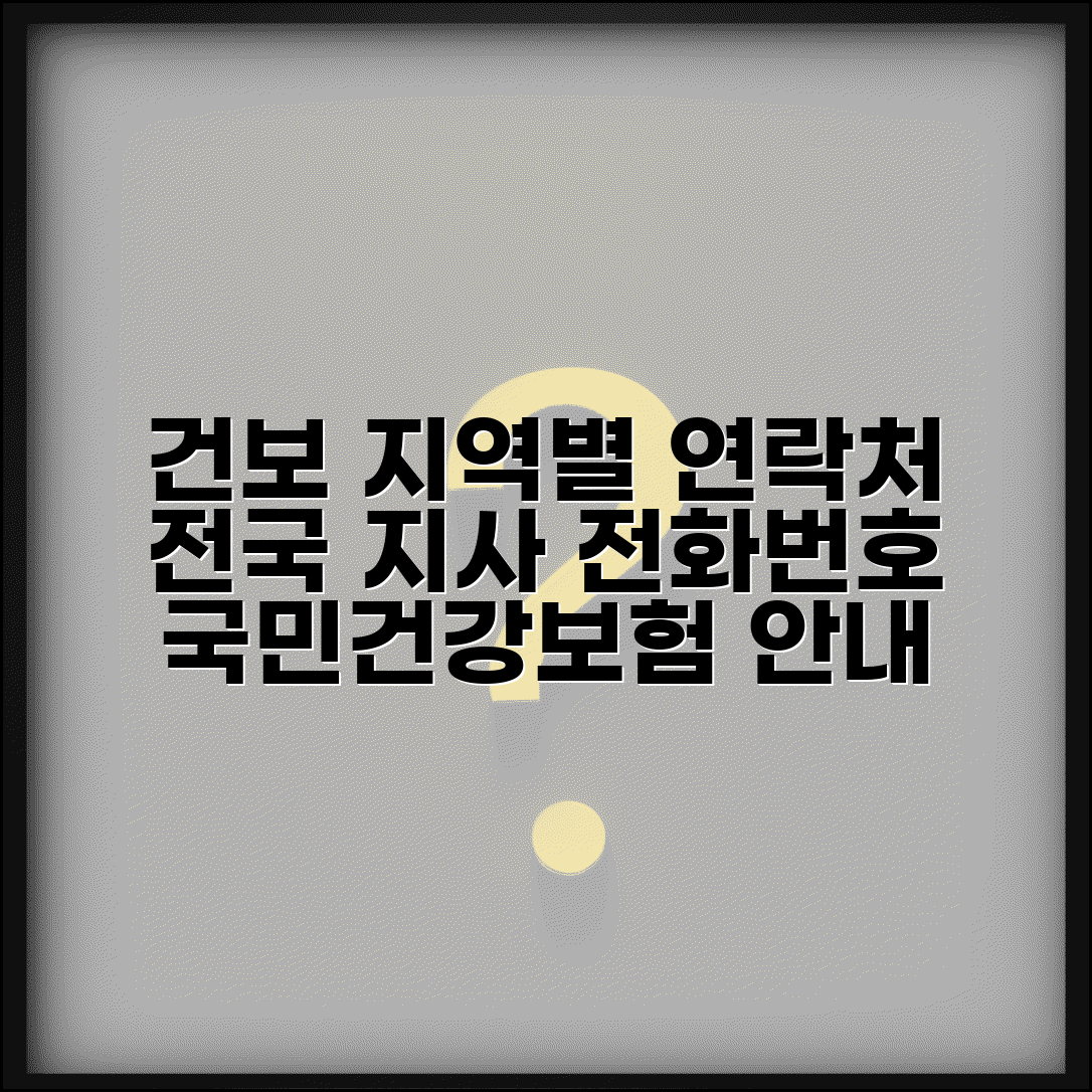 건강보험 전화번호 지역별 지사 | 국민건강보험공단 전국 지사별 연락처와 업무 안내