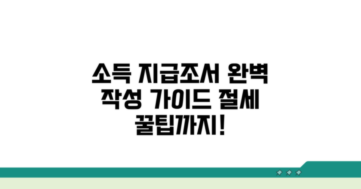 소득 지급조서 작성 방법 상세 안내