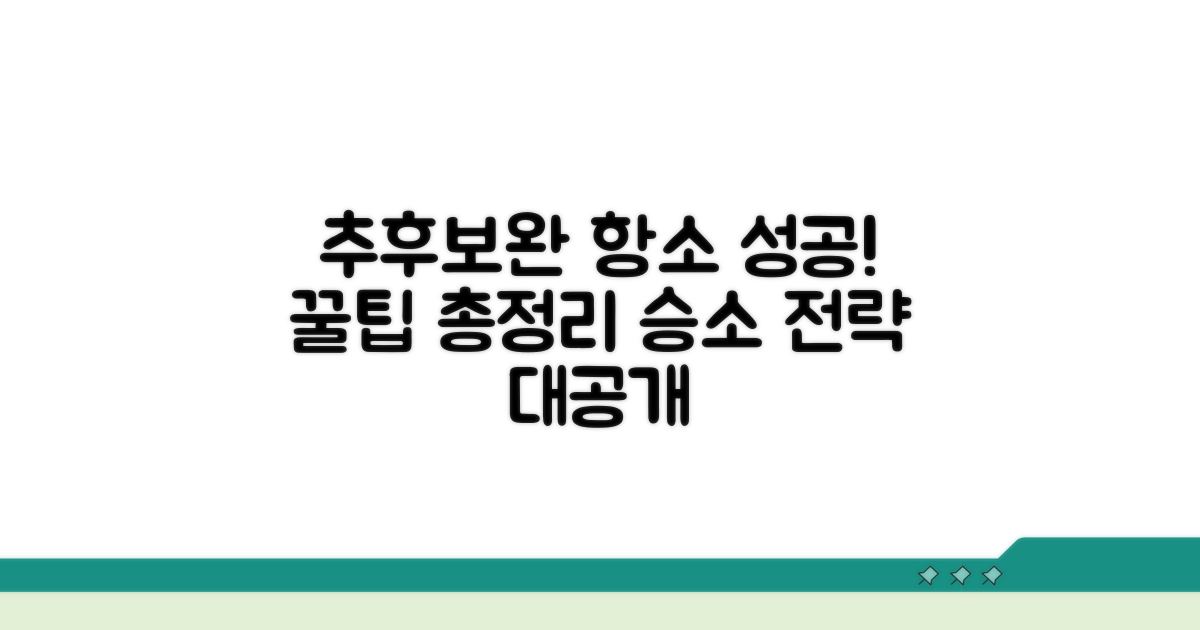 추후 보완 항소 성공 전략 꿀팁
