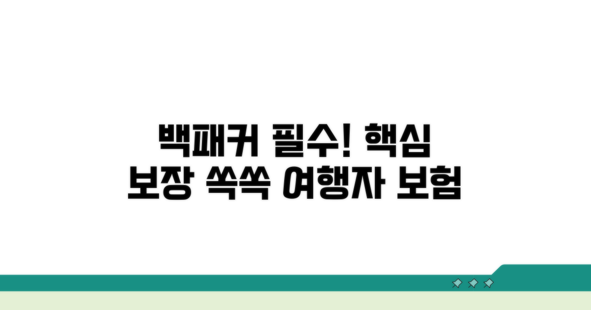 백패커 여행자보험 핵심 보장