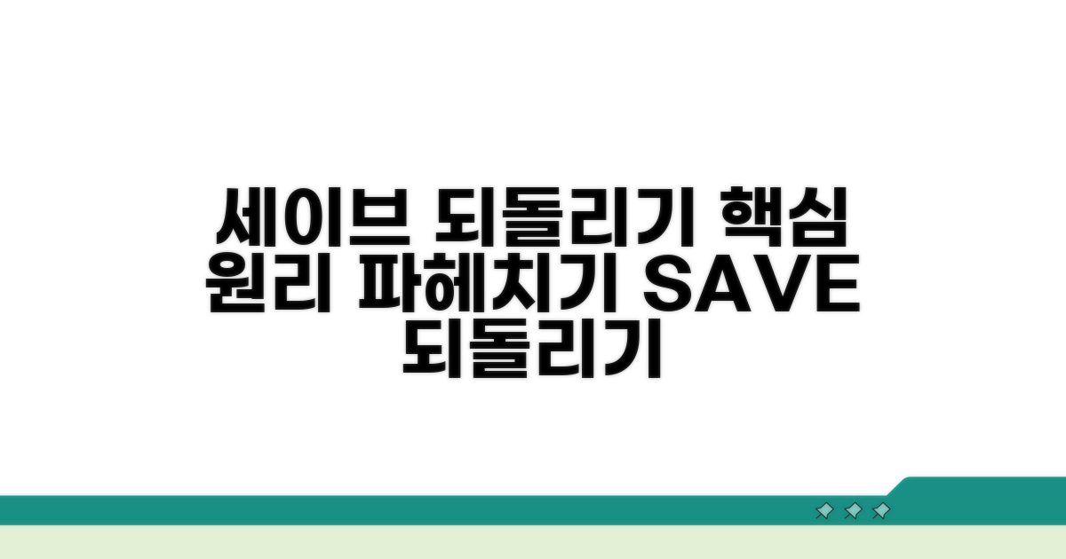 세이브 되돌리기 핵심 원리 파헤치기
