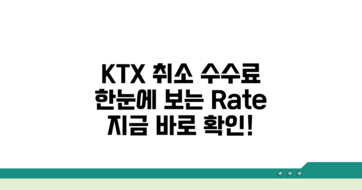 KTX 취소 수수료율 한눈에 보기