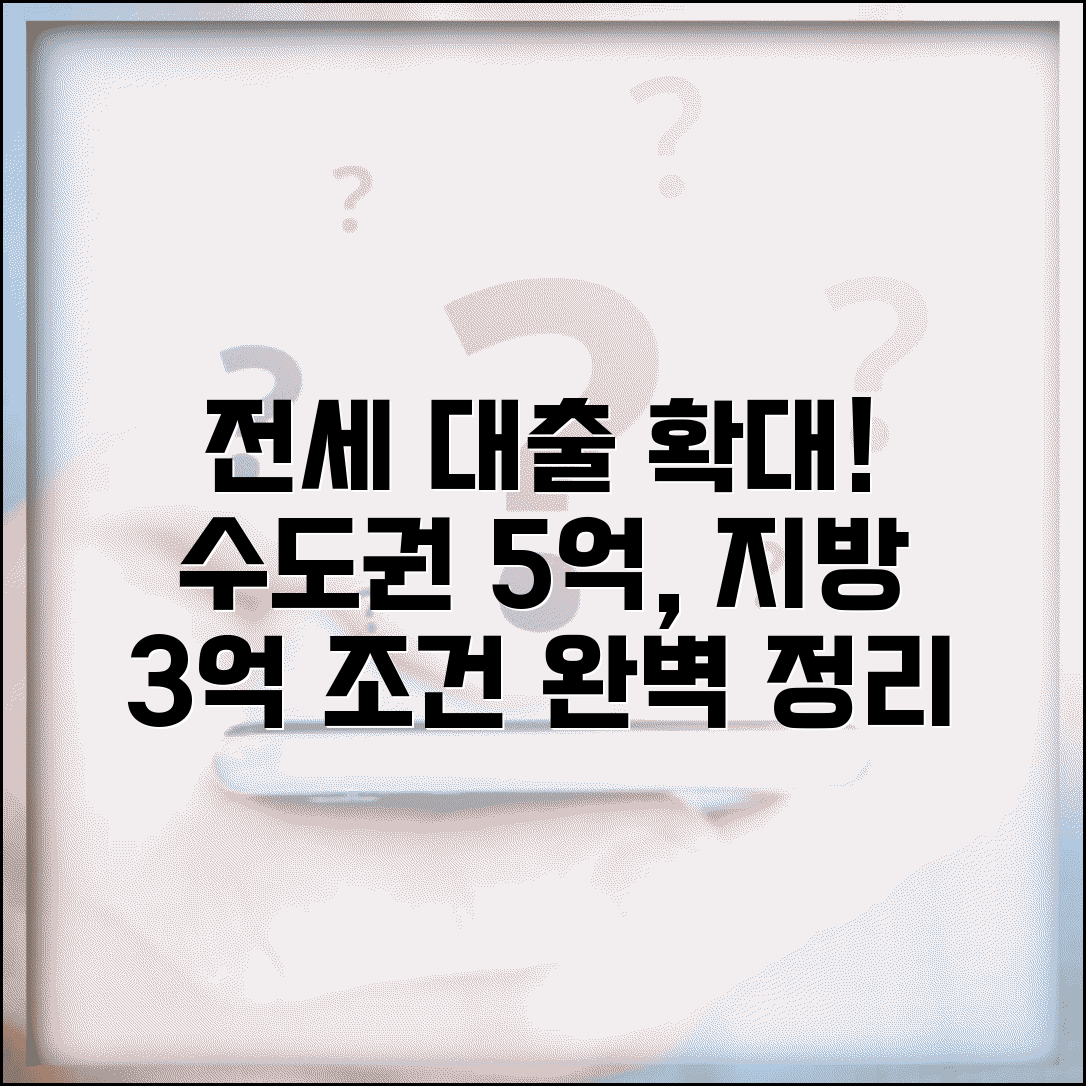 전세보증금 대출 한도 확대 | 수도권 5억 지방 3억 전세자금대출 조건 완벽정리