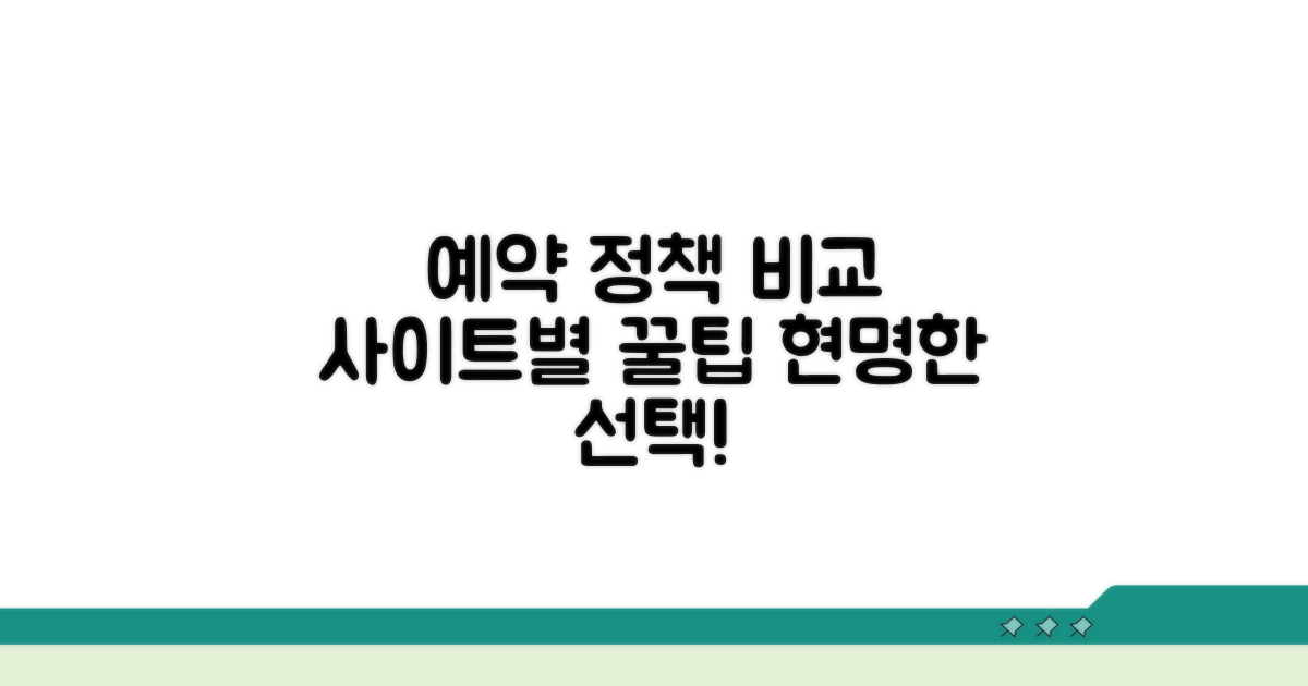 예약 사이트별 변경 정책 비교