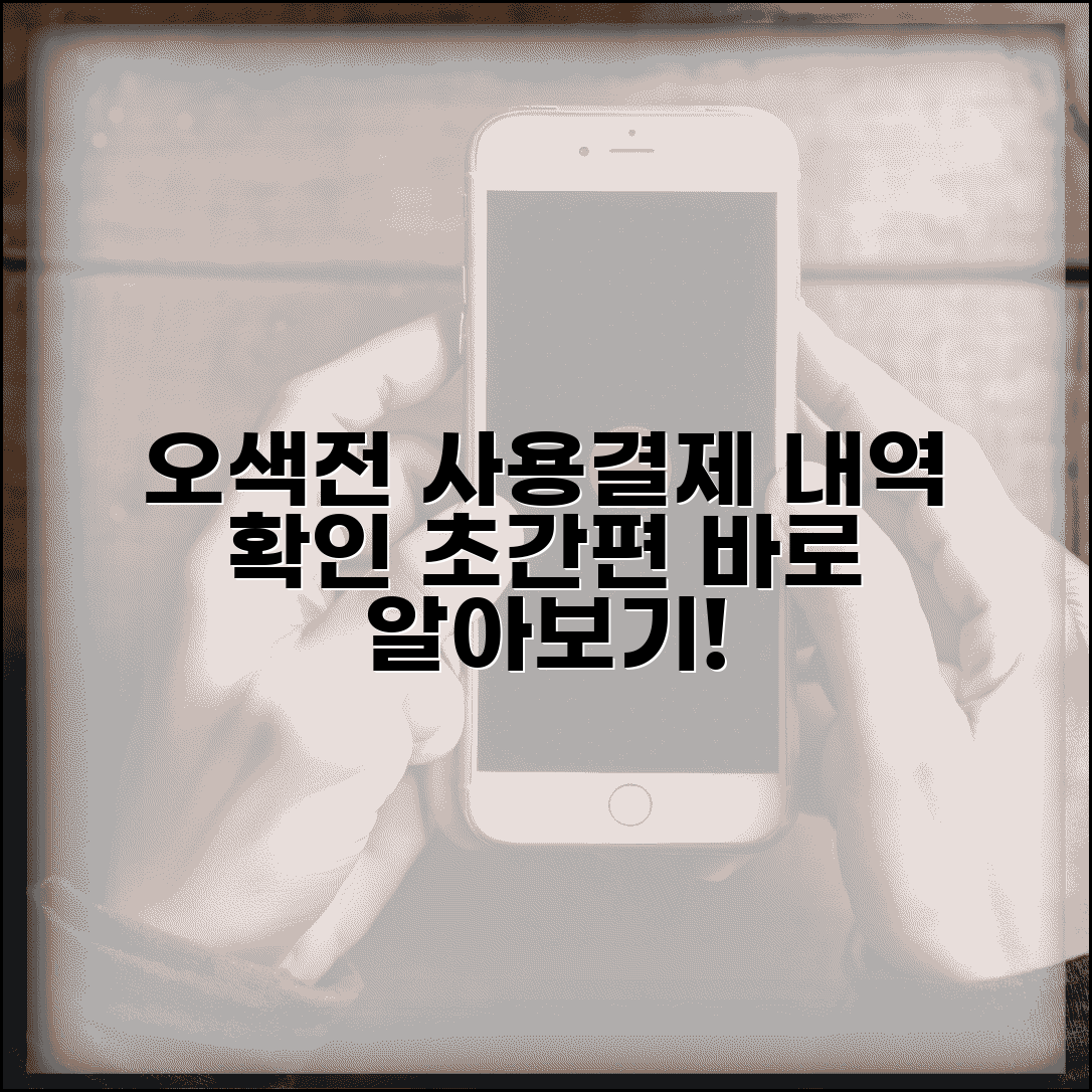 오색전 사용내역 확인 및 결제내역 조회 방법