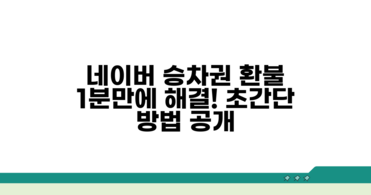 네이버 승차권 환불 방법은?
