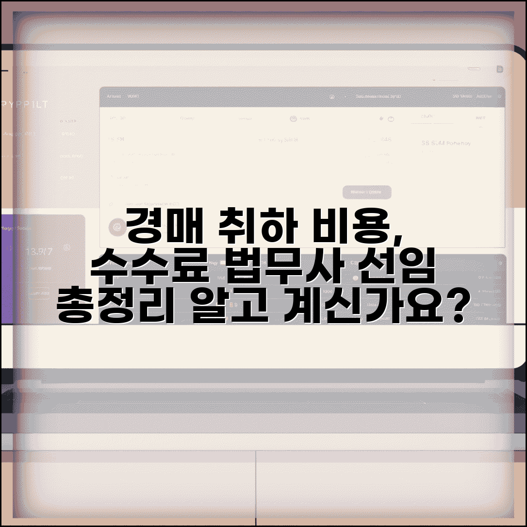 경매취하 법무사 비용 선임 수수료 총정리