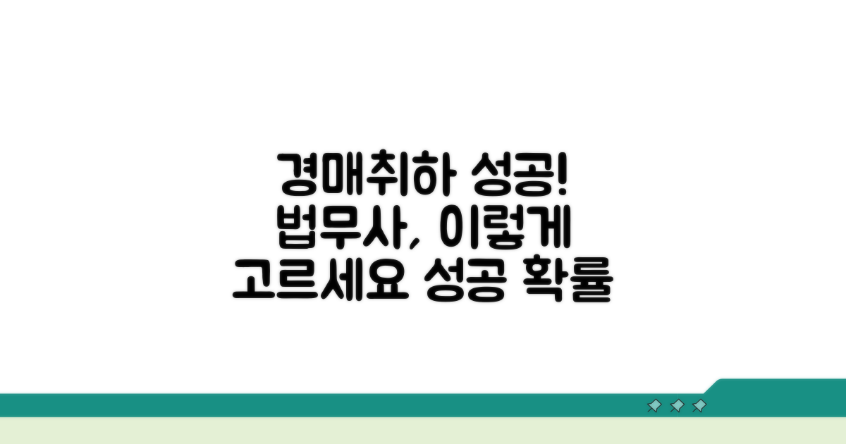경매취하 성공 위한 법무사 선택법