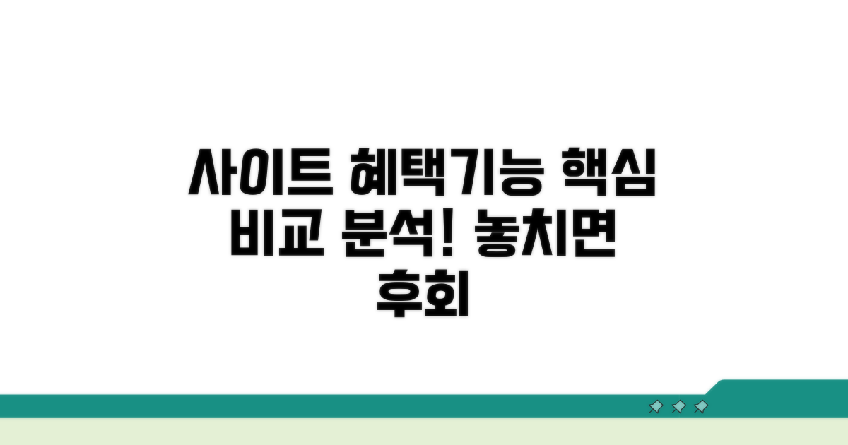 주요 사이트 혜택과 기능 비교