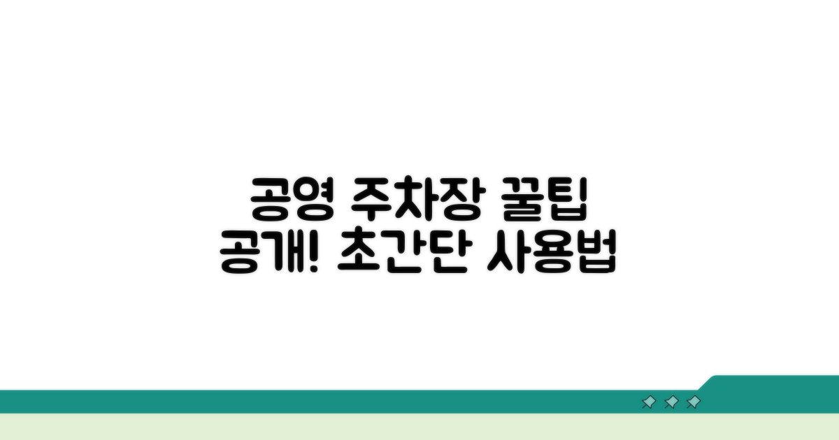 공영 주차장 이용 꿀팁