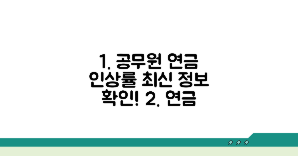 공무원연금 인상률 최신 정보