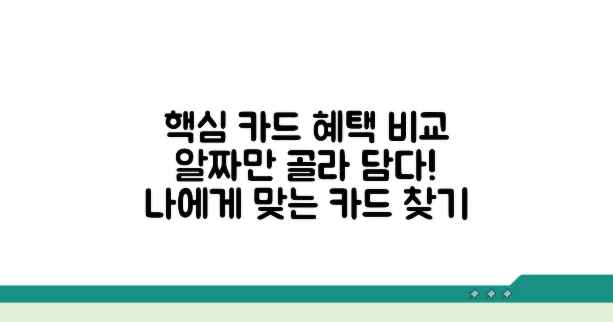 주요 카드 혜택 상세 비교 분석