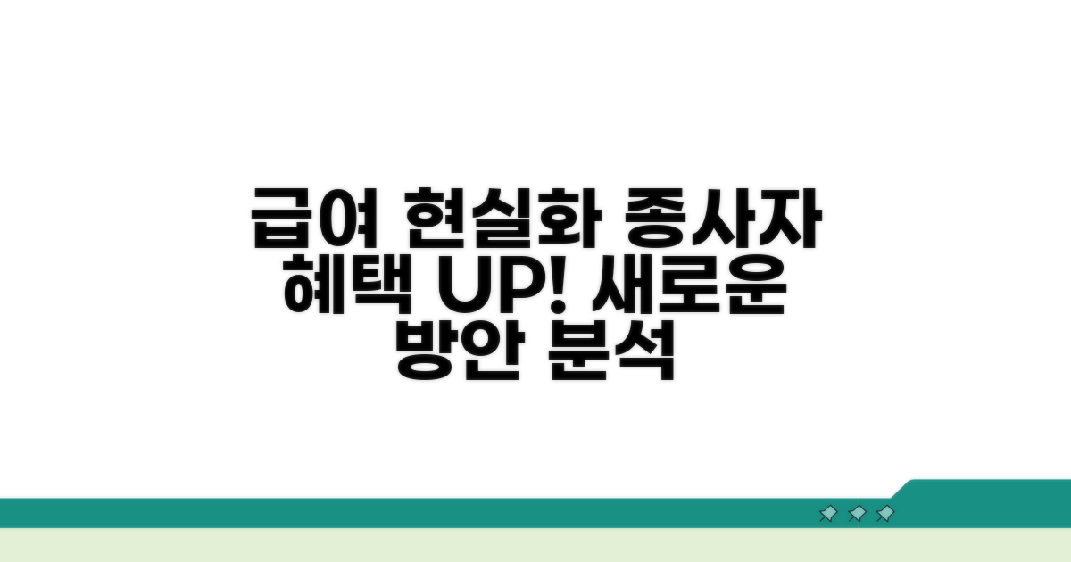 종사자 급여 현실화 방안 분석