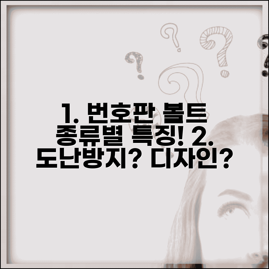 번호판 볼트 종류별 특징 | 도난방지, 디자인별 장단점 및 선택 가이드