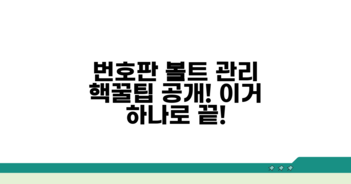 번호판 볼트 관리 꿀팁 모음