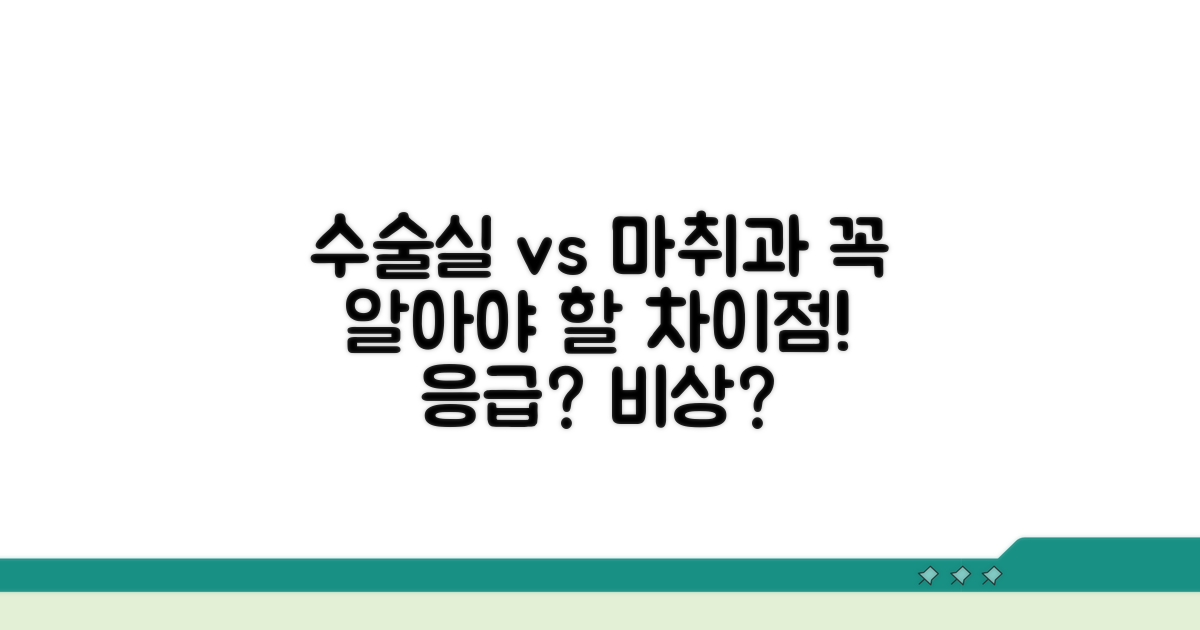 수술실, 마취과 유무 차이점