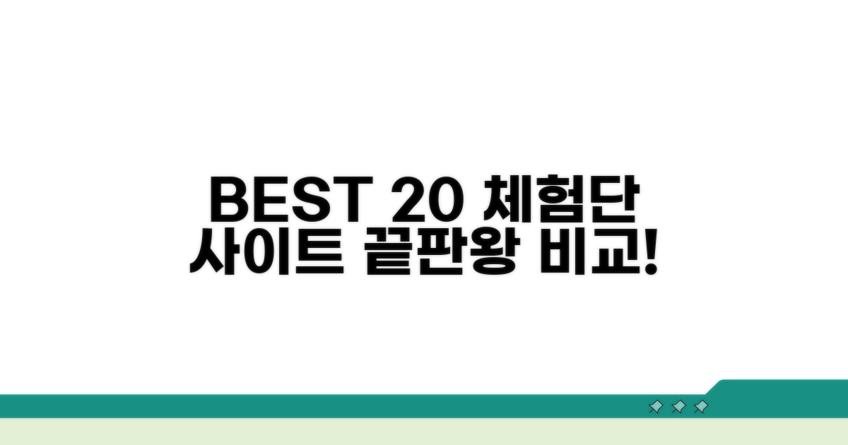 BEST 20 체험단 사이트 비교 분석