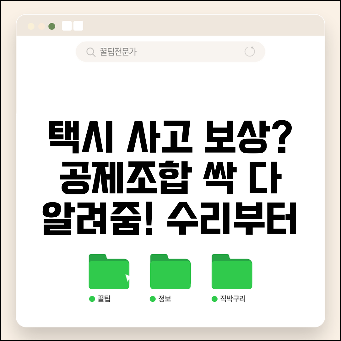 택시 공제조합 사고 보상 범위 | 차량 수리부터 상해까지 보장 내용