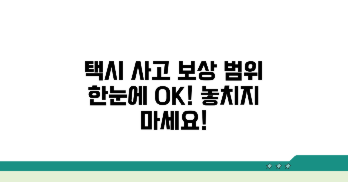 택시 사고 보상, 범위 한눈에 보기