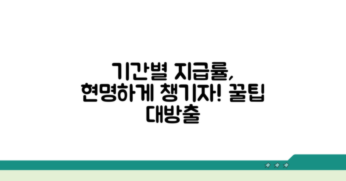 기간별 지급률, 현명하게 활용하기
