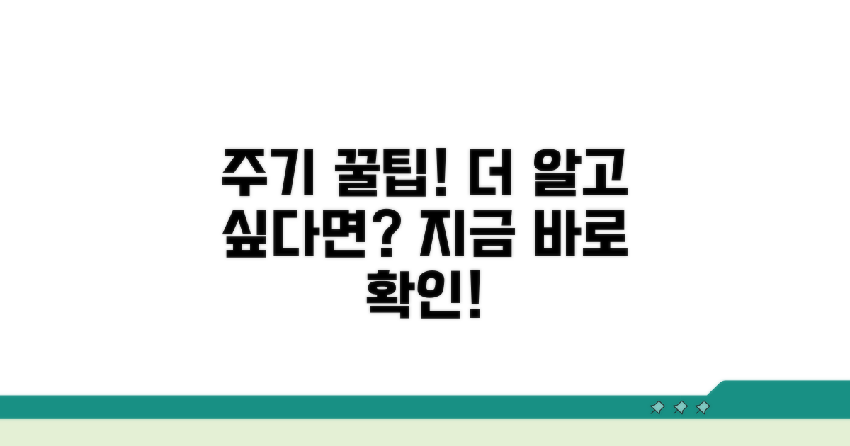 주기 설정 꿀팁과 추가 정보