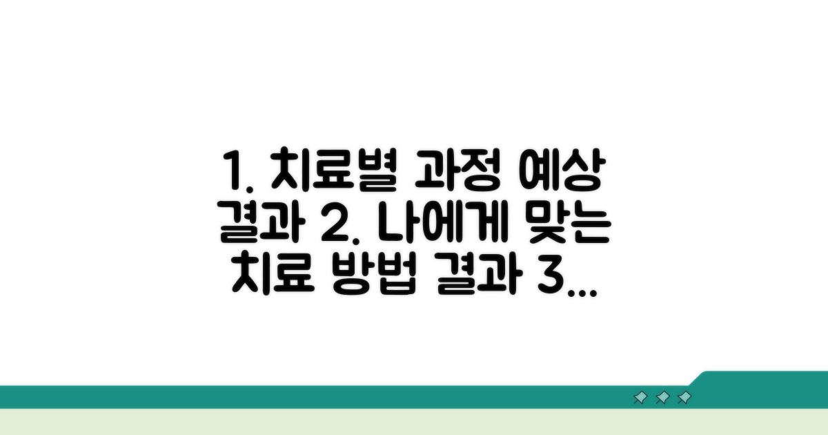 치료별 과정과 예상 결과
