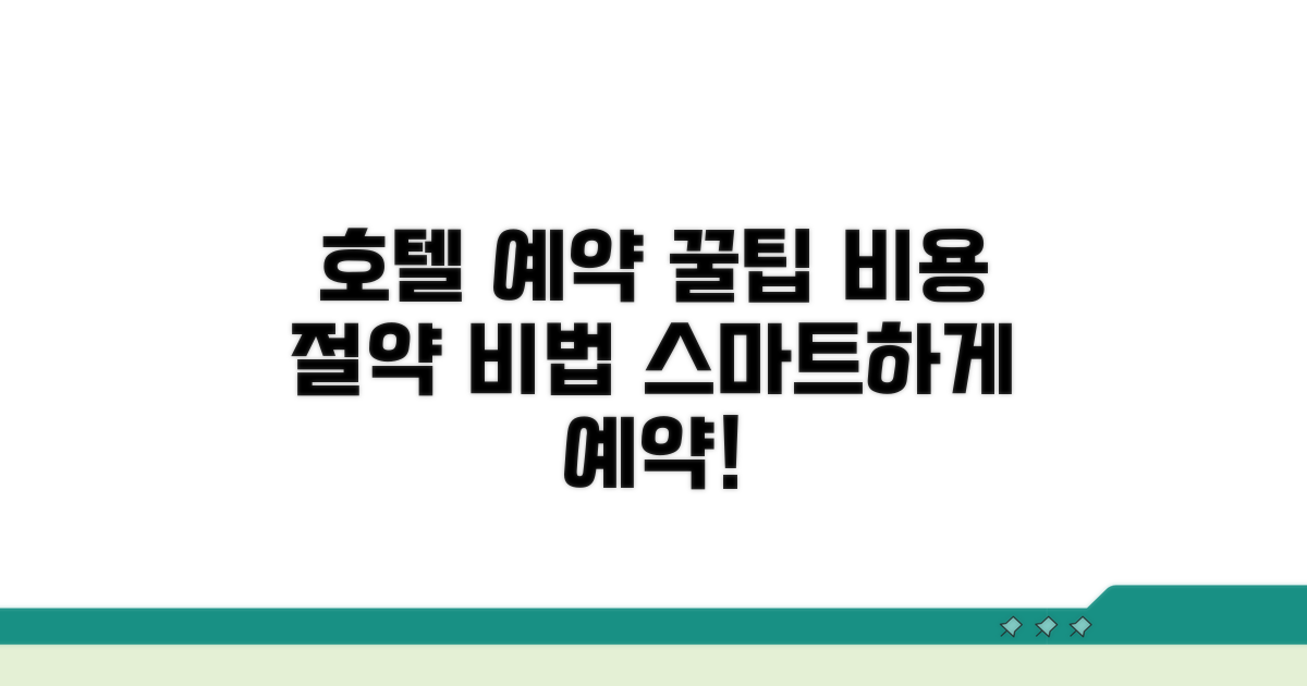 현명한 호텔 예약, 비용 절약 전략