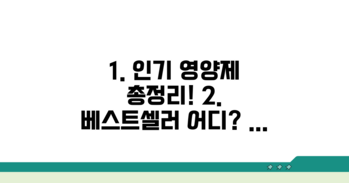 가장 잘 팔리는 영양제, 어디에 있을까?
