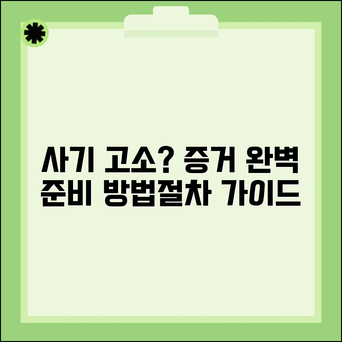 사기죄 고소 방법 절차 증거 | 사기 고소 시 증거 자료 준비 완벽 가이드
