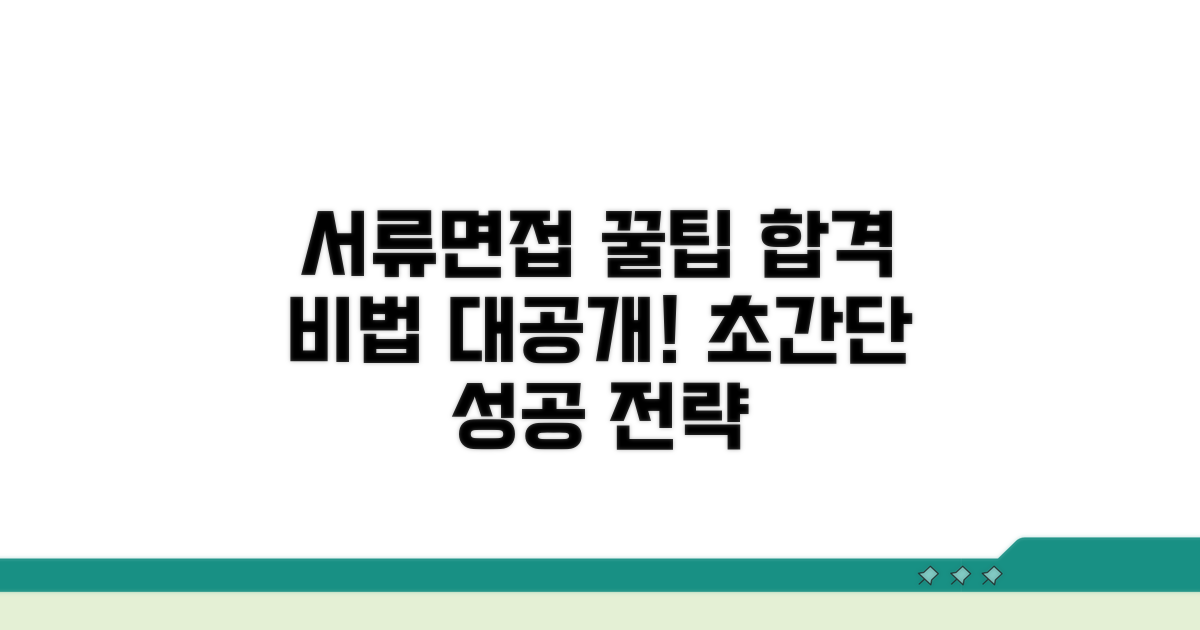 서류 준비 및 면접 꿀팁
