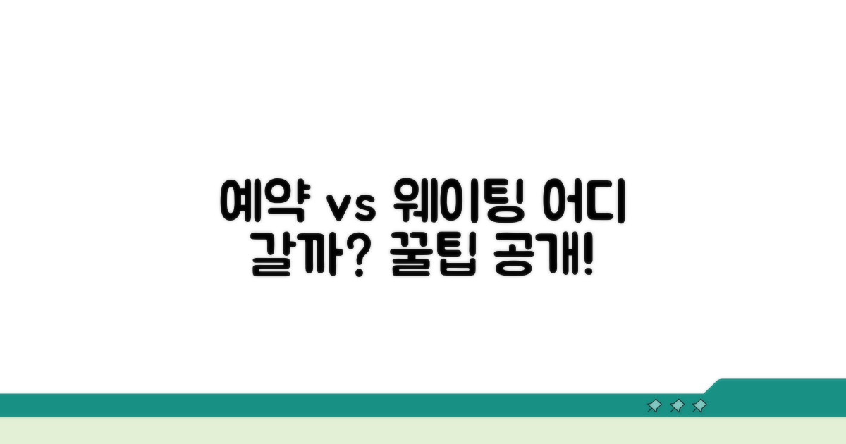 예약 필수 vs 웨이팅 맛집 선택 가이드