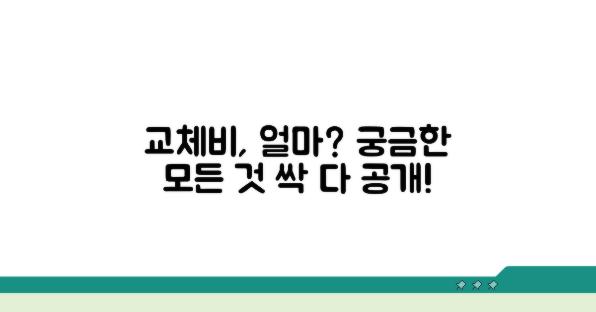 교체 비용, 얼마면 될까?