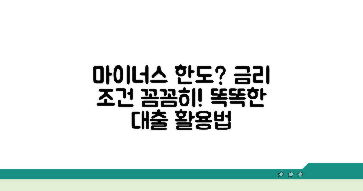 마이너스 통장 한도와 금리 조건