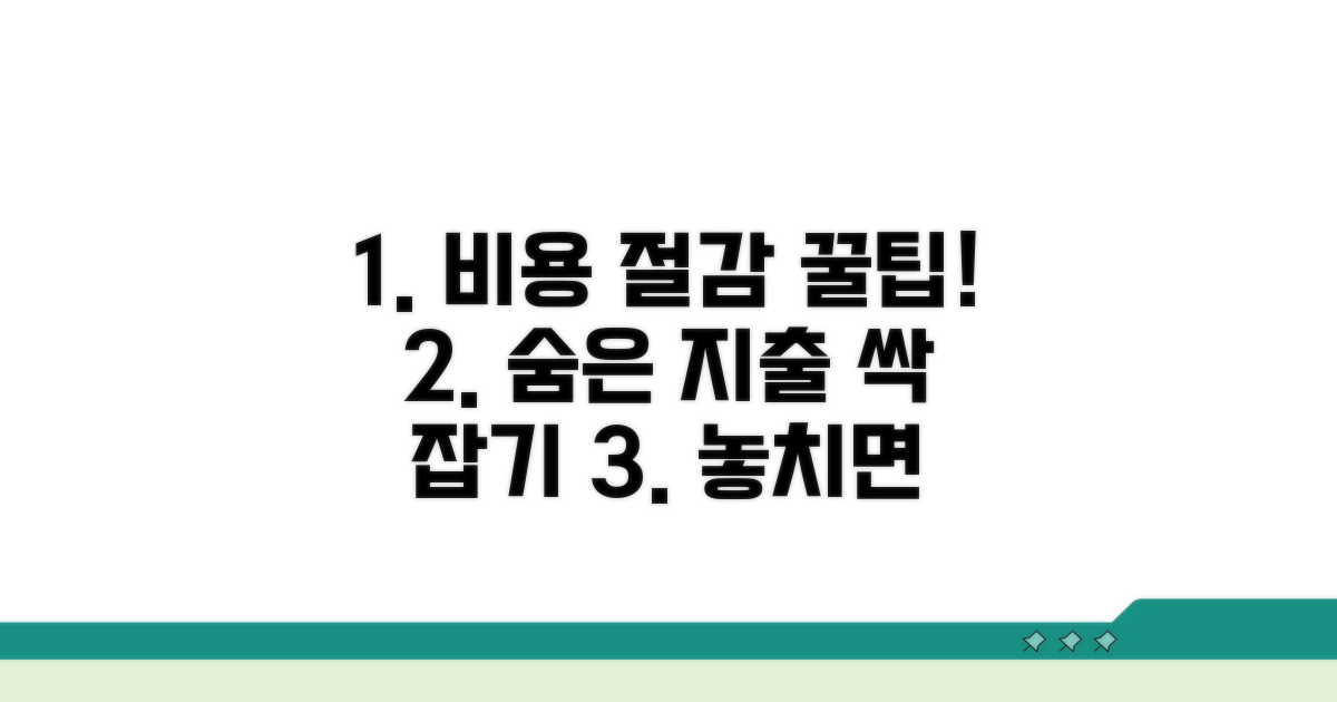 비용 절감 꿀팁과 주의사항