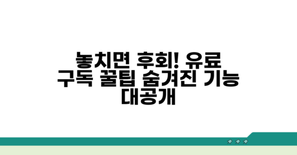 유료 구독 시 놓치면 후회할 기능