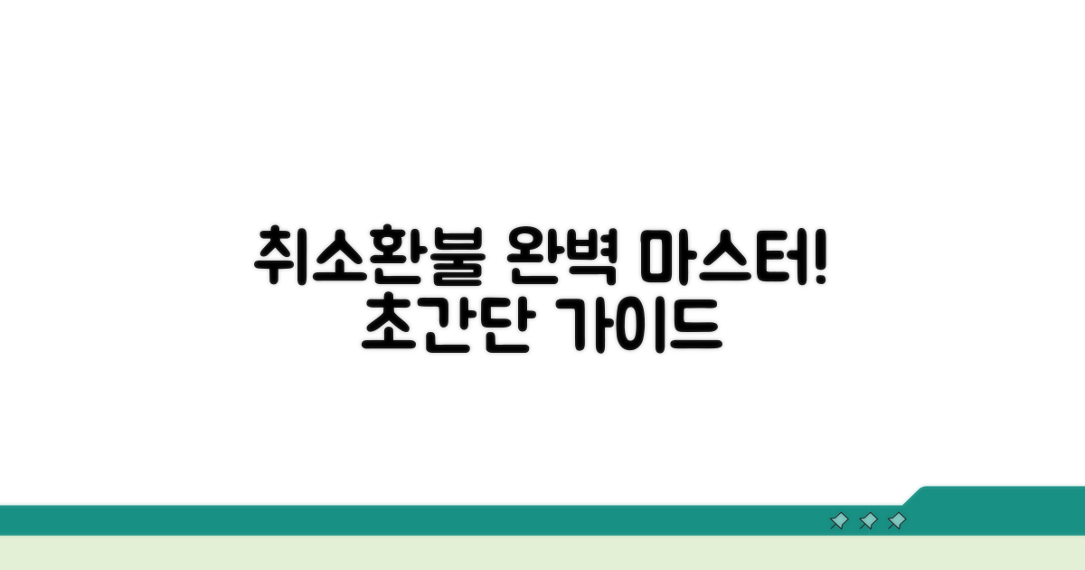 취소부터 환불까지, 단계별 완벽 가이드