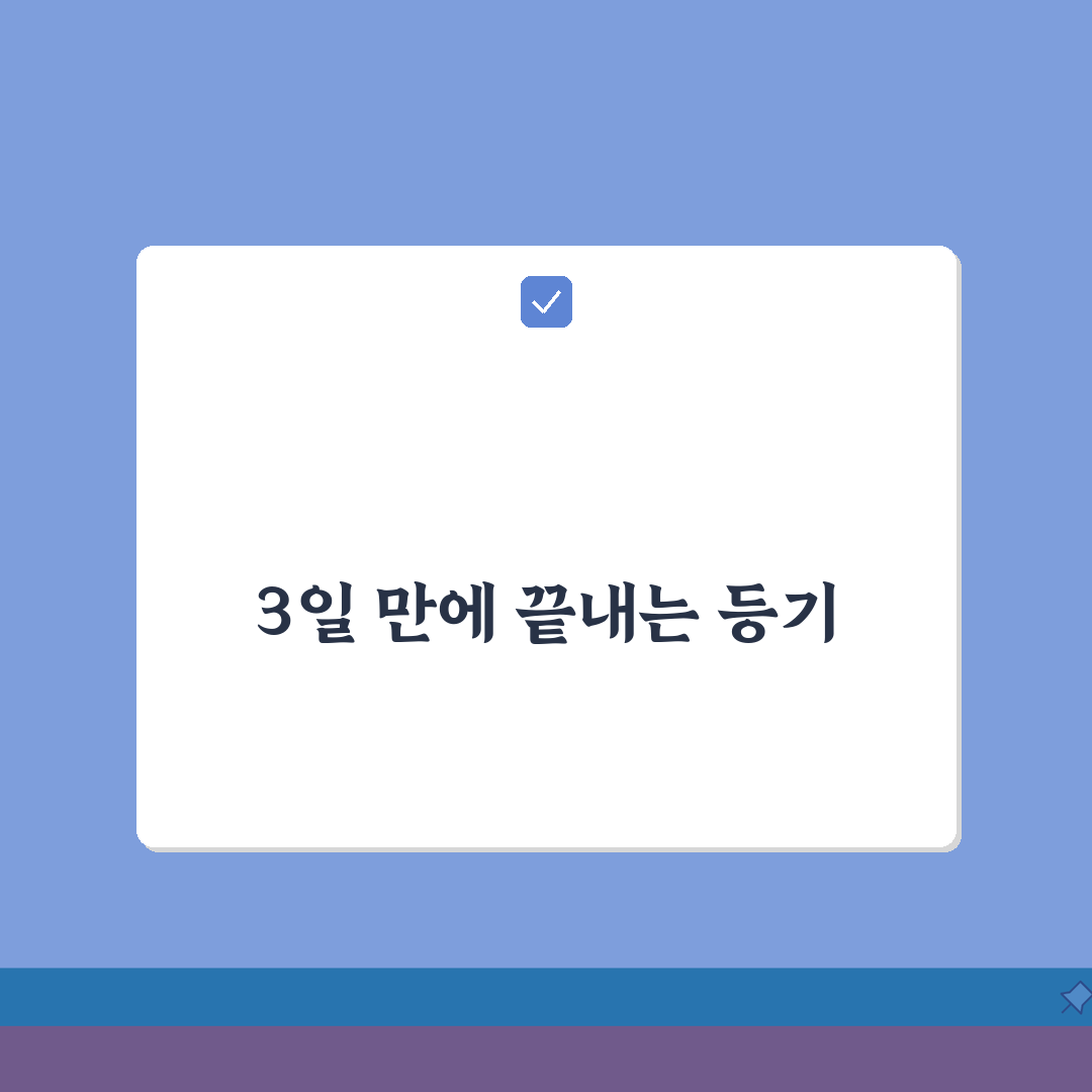 소유권보존등기 절차 기간, 3일 만에 끝내는 비법 공개