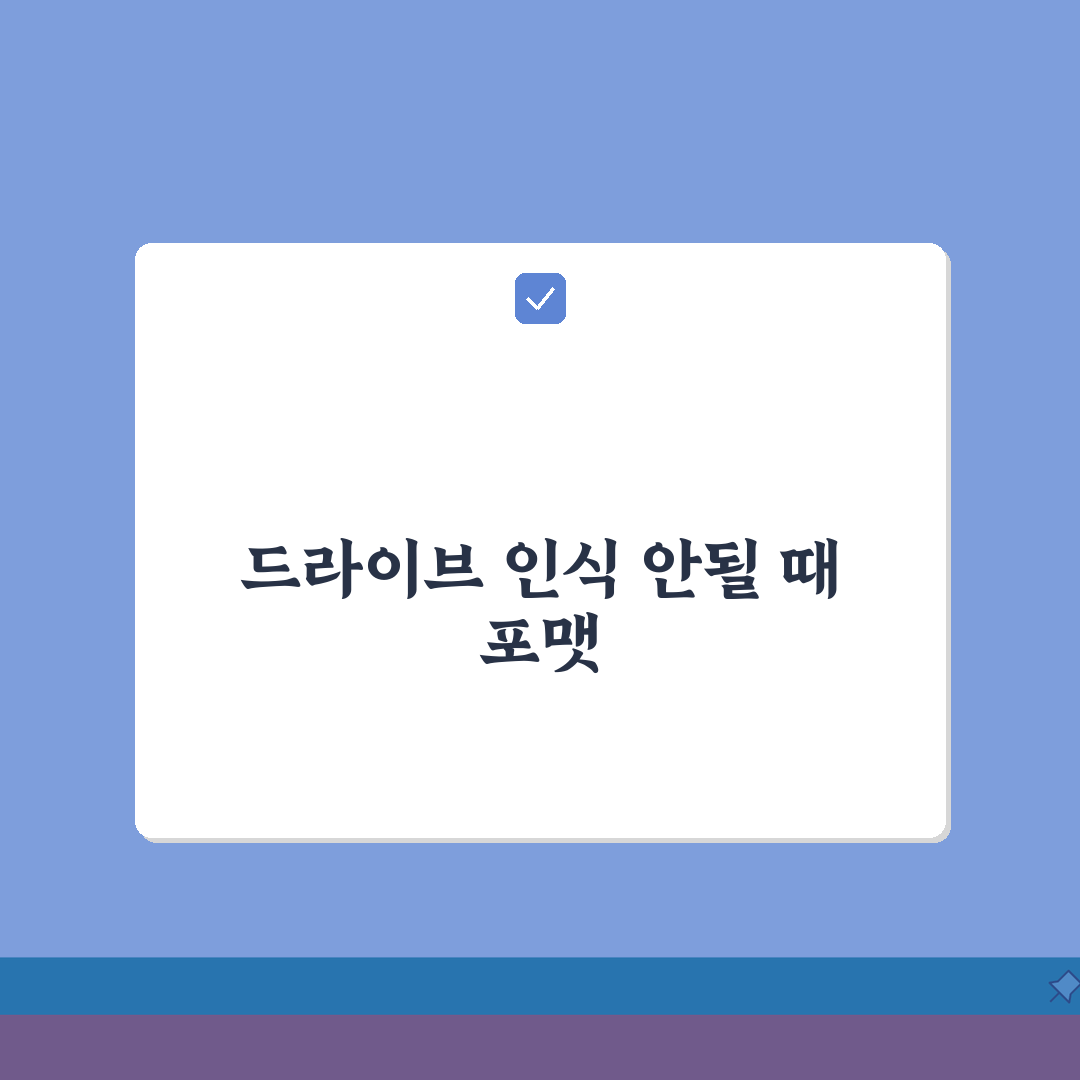 복구 드라이브 인식 안될때 포맷하는 방법: 3단계 초간단 해결책
